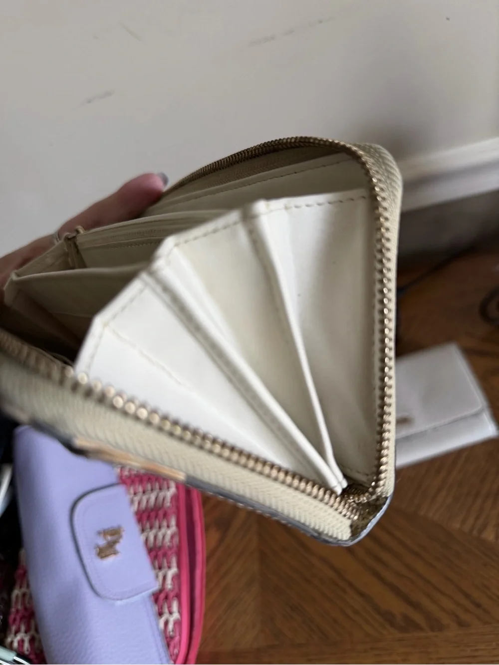 Kate Spade & Michael Kors Wallet set glitter storybook and  white leather fair